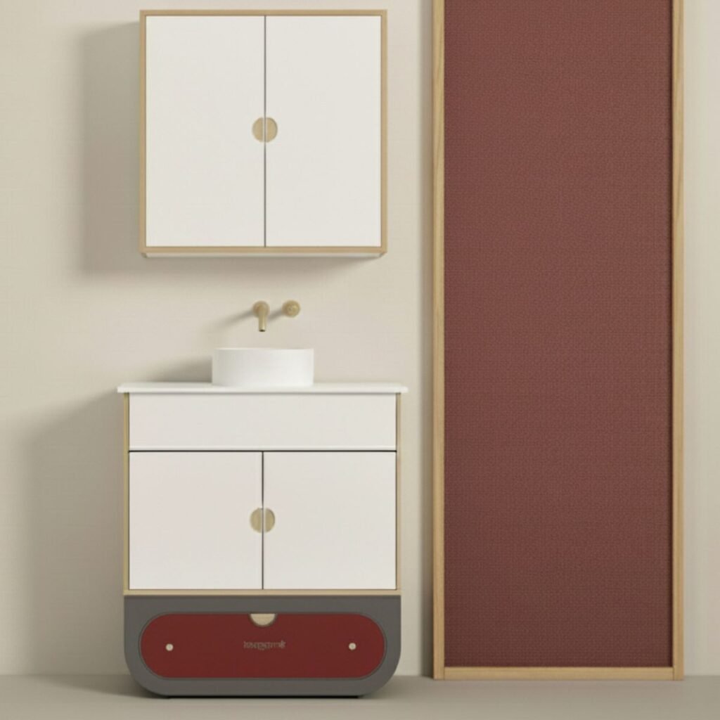 Moderne badkamermeubel met wastafel en opslag